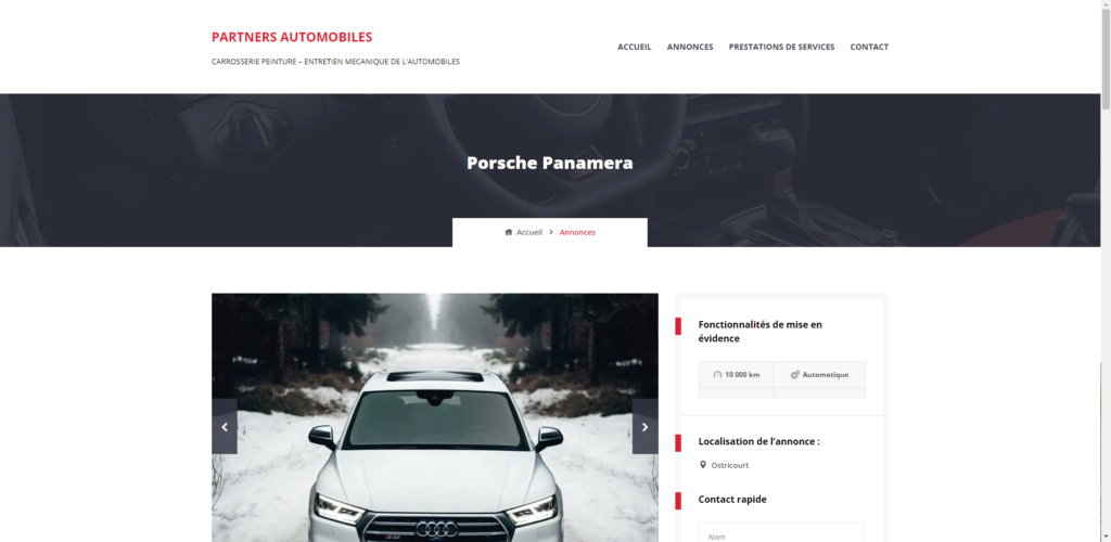 Site Carrosserie Partners Automobiles